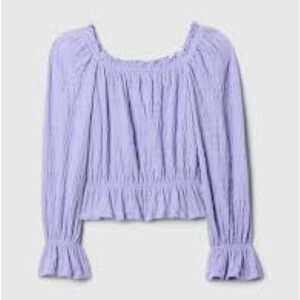 Gap Factory Kids Warm Purple Violet Crinkle Peplum Top Size 5
